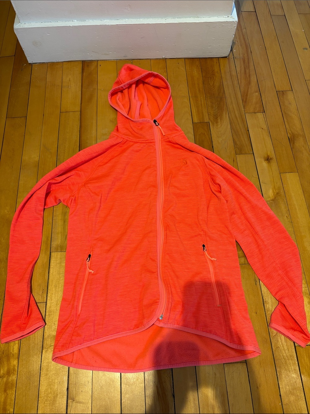 The North Face Neon Coral Hooded Zip-Up Jacket